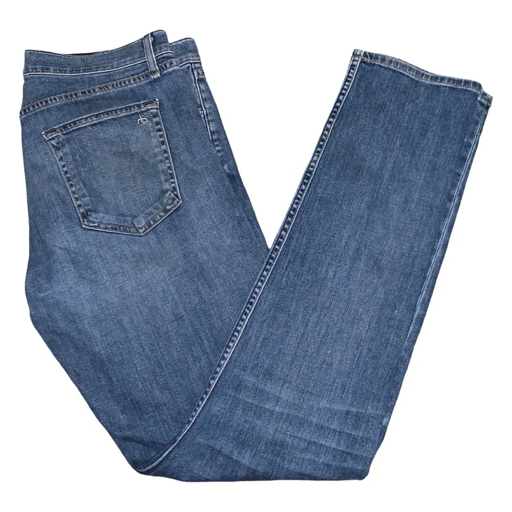 Rag & Bone Jeans Mens 34x32 Blue Fit 2 Slim Straight Button Fly Made In USA - Picture 2 of 10